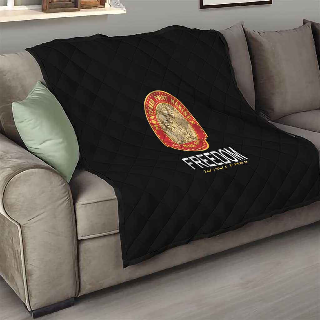 Honoring the First Black Marines Quilt Montford Point Heroes - Black - African Pride