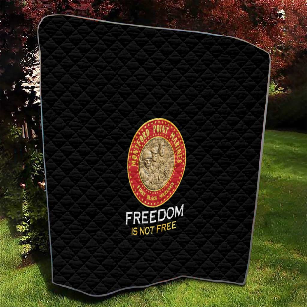 Honoring the First Black Marines Quilt Montford Point Heroes - Black - African Pride