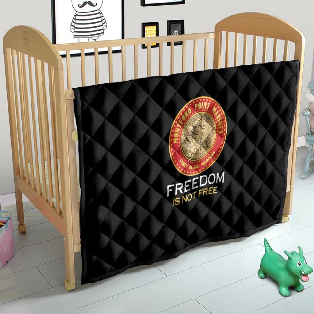 Honoring the First Black Marines Quilt Montford Point Heroes - Black - African Pride