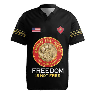 Personalized Honoring the First Black Marines Rugby Jersey Montford Point Heroes - Black - African Pride