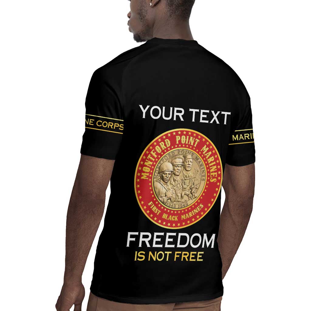 Personalized Honoring the First Black Marines Rugby Jersey Montford Point Heroes - Black - African Pride