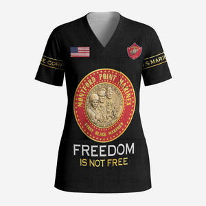 Personalized Honoring the First Black Marines Scrub Top Montford Point Heroes - Black - African Pride