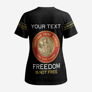 Personalized Honoring the First Black Marines Scrub Top Montford Point Heroes - Black - African Pride