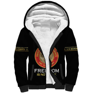 Personalized Honoring the First Black Marines Sherpa Hoodie Montford Point Heroes - Black - African Pride