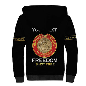 Personalized Honoring the First Black Marines Sherpa Hoodie Montford Point Heroes - Black - African Pride