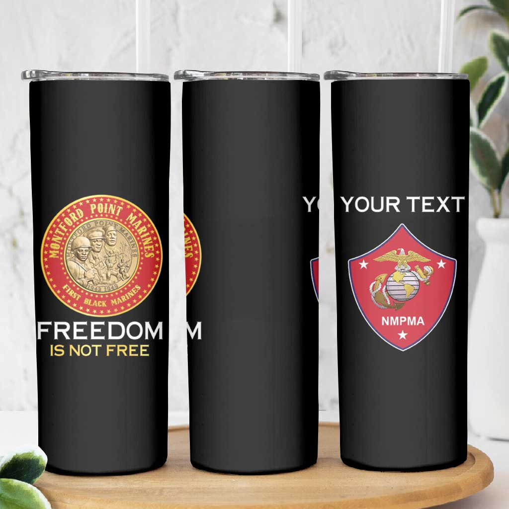 Personalized Honoring the First Black Marines Skinny Tumbler Montford Point Heroes - Black - African Pride