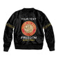 Personalized Honoring the First Black Marines Sleeve Zip Bomber Jacket Montford Point Heroes - Black - African Pride