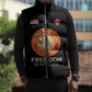 Personalized Proud to Honor Montford Point Marines Sleeveless Puffer Jacket Freedom Is Not Free - Black