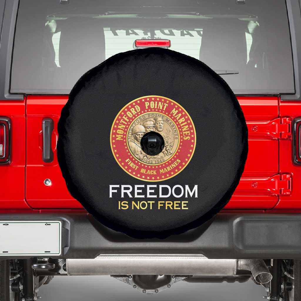 Honoring the First Black Marines Spare Tire Cover Montford Point Heroes - Black - African Pride