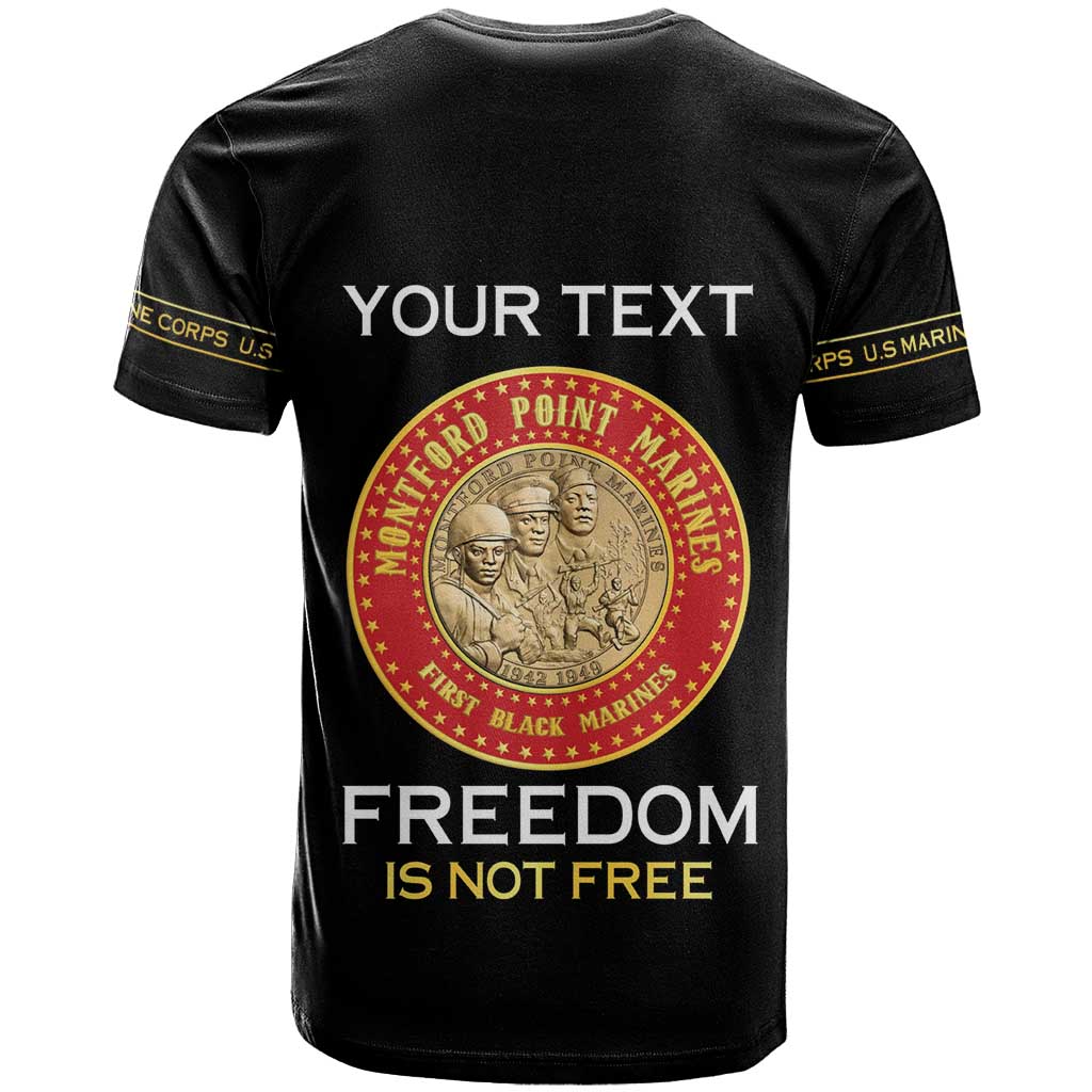 Personalized Honoring the First Black Marines T shirt Montford Point Heroes - Black - African Pride