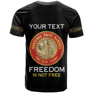 Personalized Honoring the First Black Marines T shirt Montford Point Heroes - Black - African Pride
