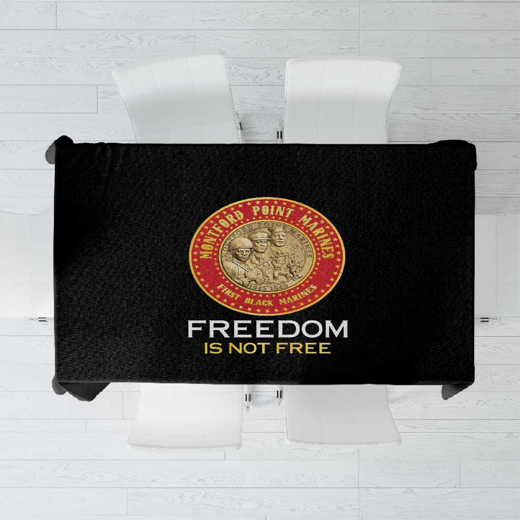 Honoring the First Black Marines Tablecloth Montford Point Heroes - Black - African Pride