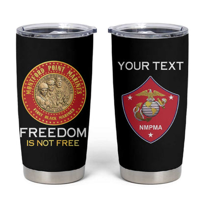 Personalized Honoring the First Black Marines Tumbler Cup Montford Point Heroes - Black - African Pride