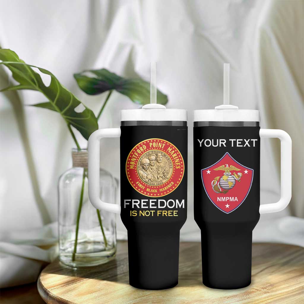 Personalized Honoring the First Black Marines Tumbler With Handle Montford Point Heroes - Black - African Pride