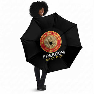 Proud to Honor Montford Point Marines Umbrella Freedom Is Not Free - Black