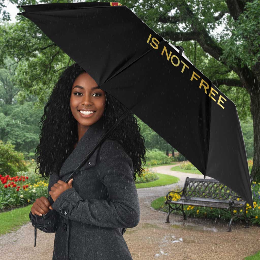 Proud to Honor Montford Point Marines Umbrella Freedom Is Not Free - Black