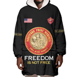 Personalized Honoring the First Black Marines Wearable Blanket Hoodie Montford Point Heroes - Black - African Pride