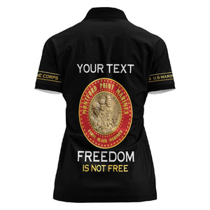 Personalized Honoring the First Black Marines Women Polo Shirt Montford Point Heroes - Black - African Pride