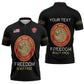 Personalized Proud to Honor Montford Point Marines Zipper Polo Shirt Freedom Is Not Free - Black