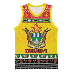Afro Zimbabwe Christmas Basketball Jersey Coat Of Arms - African Pattern - African Pride