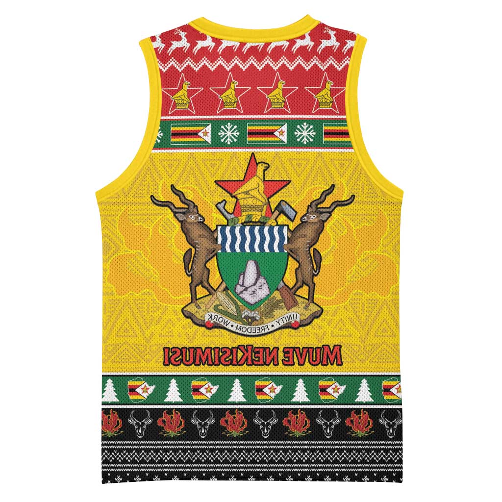 Afro Zimbabwe Christmas Basketball Jersey Coat Of Arms - African Pattern - African Pride