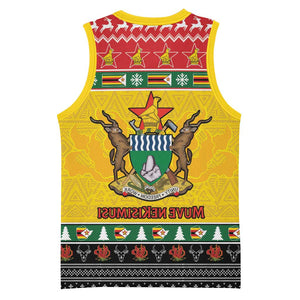 Afro Zimbabwe Christmas Basketball Jersey Coat Of Arms - African Pattern - African Pride