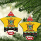 Afro Zimbabwe Christmas Ceramic Ornament Coat Of Arms with African Pattern