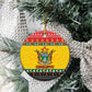 Afro Zimbabwe Christmas Ceramic Ornament Coat Of Arms with African Pattern
