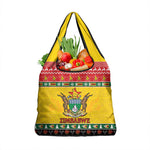 Afro Zimbabwe Christmas Grocery Bag Coat Of Arms - African Pattern