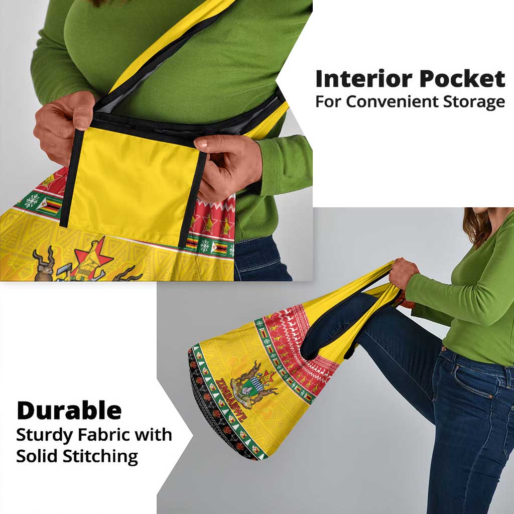 Afro Zimbabwe Christmas Grocery Bag Coat Of Arms - African Pattern