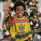 Afro Zimbabwe Christmas Kid Ugly Christmas Sweater Coat Of Arms with African Pattern