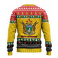Afro Zimbabwe Christmas Ugly Christmas Sweater Coat Of Arms with African Pattern