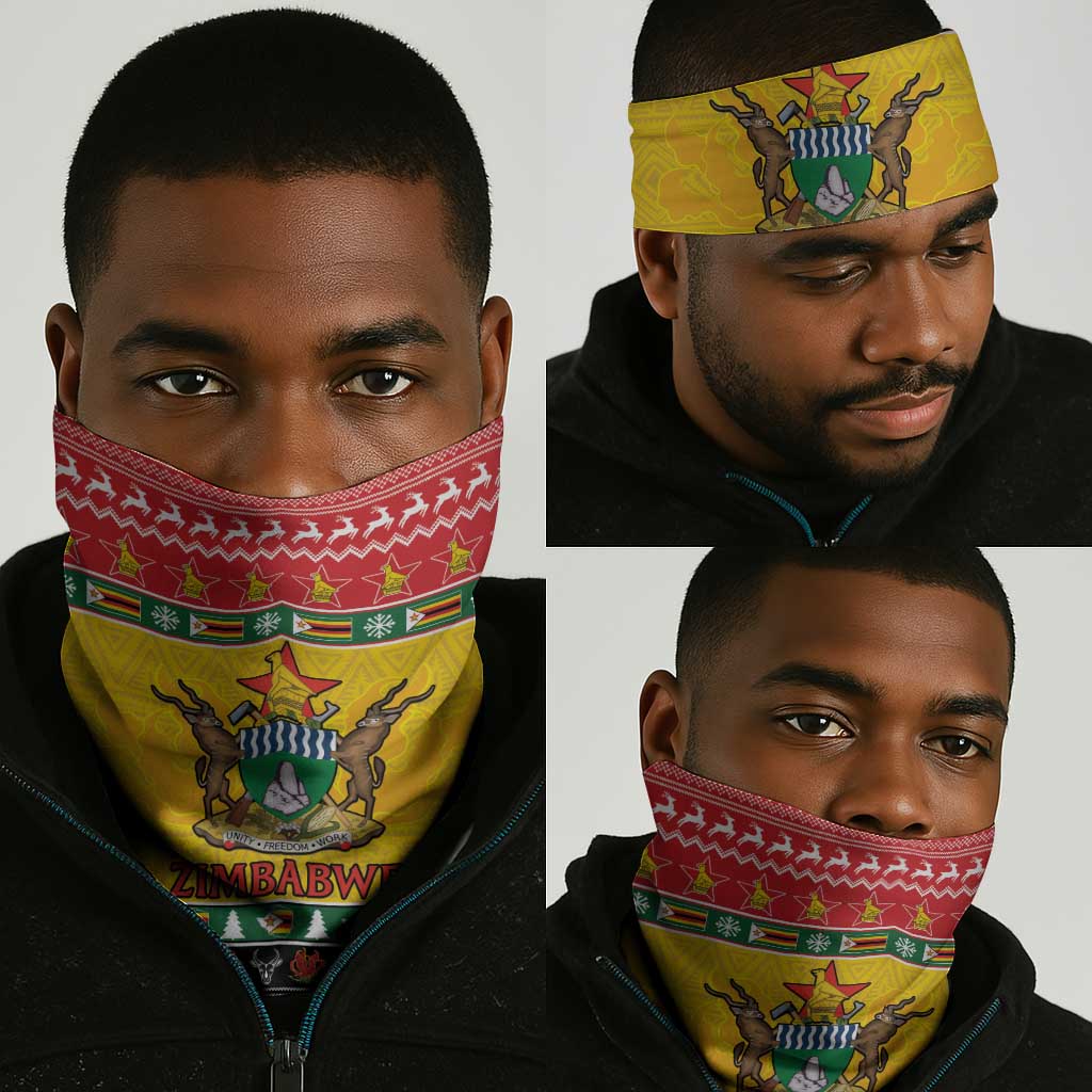 Afro Zimbabwe Christmas Neck Gaiter Coat Of Arms - African Pattern LT15