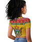 Afro Zimbabwe Christmas Raglan Cropped T shirt Coat Of Arms - African Pattern