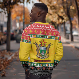 Afro Zimbabwe Christmas Sweatshirt Coat Of Arms - African Pattern