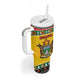 Afro Zimbabwe Christmas Tumbler With Handle Coat Of Arms - African Pattern