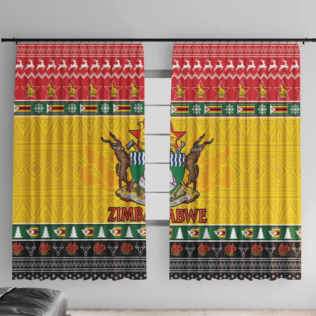 Afro Zimbabwe Christmas Window Curtain Coat Of Arms - African Pattern