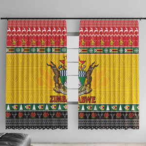 Afro Zimbabwe Christmas Window Curtain Coat Of Arms - African Pattern
