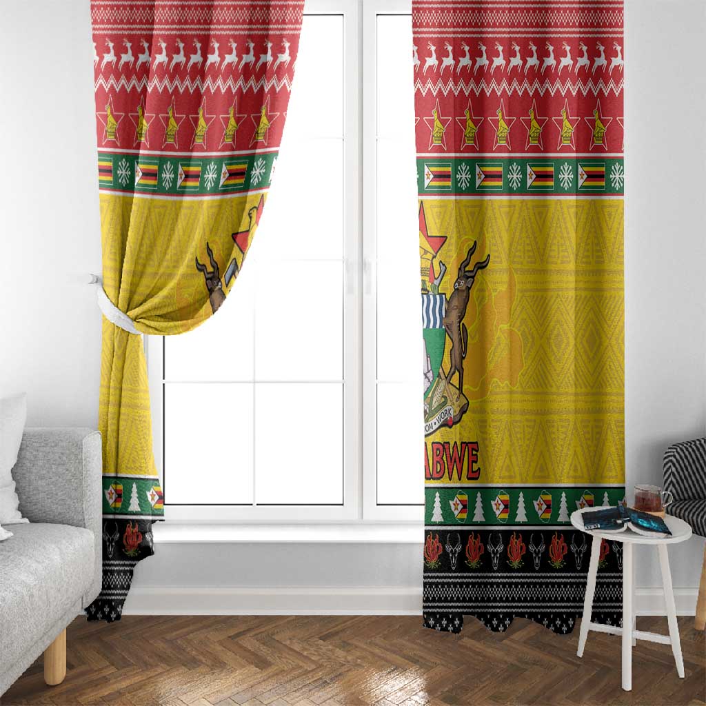 Afro Zimbabwe Christmas Window Curtain Coat Of Arms - African Pattern