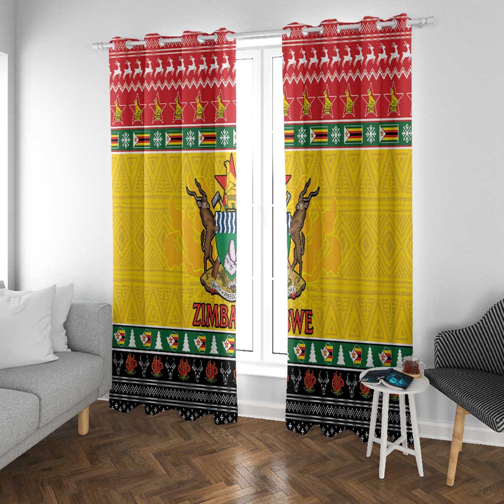 Afro Zimbabwe Christmas Window Curtain Coat Of Arms - African Pattern