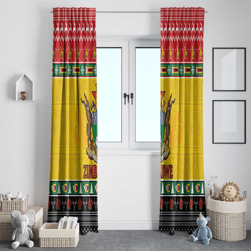 Afro Zimbabwe Christmas Window Curtain Coat Of Arms - African Pattern