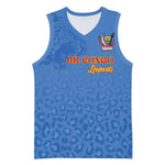 Afro DR Congo Football Custom Basketball Jersey Viva Les Leopards - Blue - African Pride