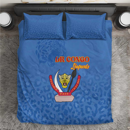 Afro DR Congo Football Bedding Set Viva Les Leopards - Blue - African Pride