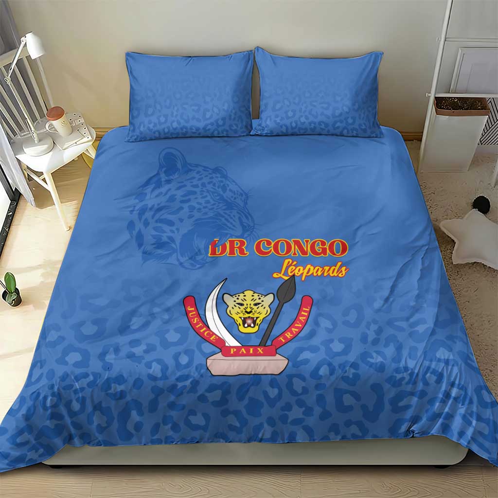 Afro DR Congo Football Bedding Set Viva Les Leopards - Blue - African Pride