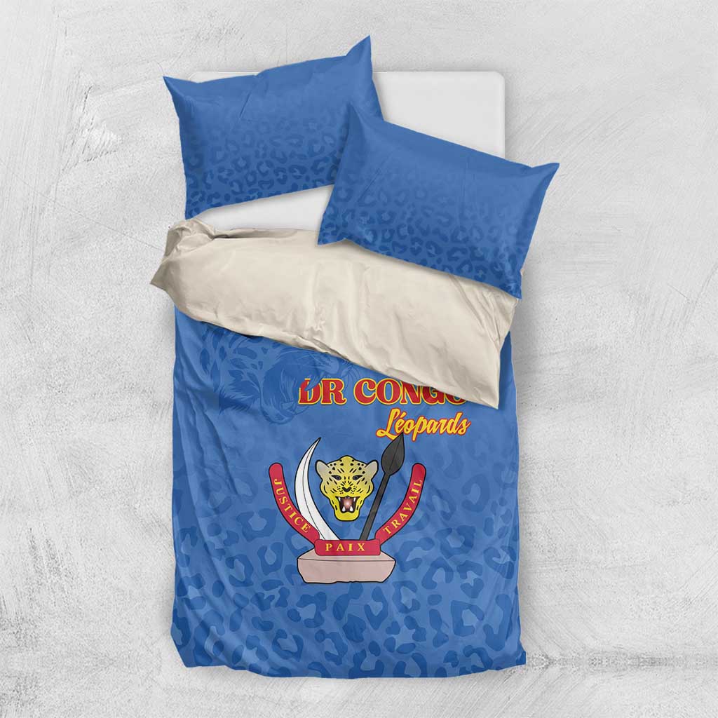 Afro DR Congo Football Bedding Set Viva Les Leopards - Blue - African Pride