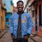 Afro DR Congo Football Custom Bomber Jacket Viva Les Leopards - Blue - African Pride