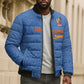 Custom DR Congo Football Bomber Puffer Jacket Go Champions Leopards - Blue