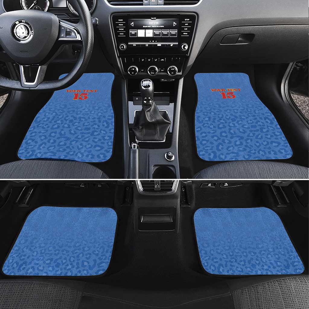 Afro DR Congo Football Custom Car Mats Viva Les Leopards - Blue - African Pride