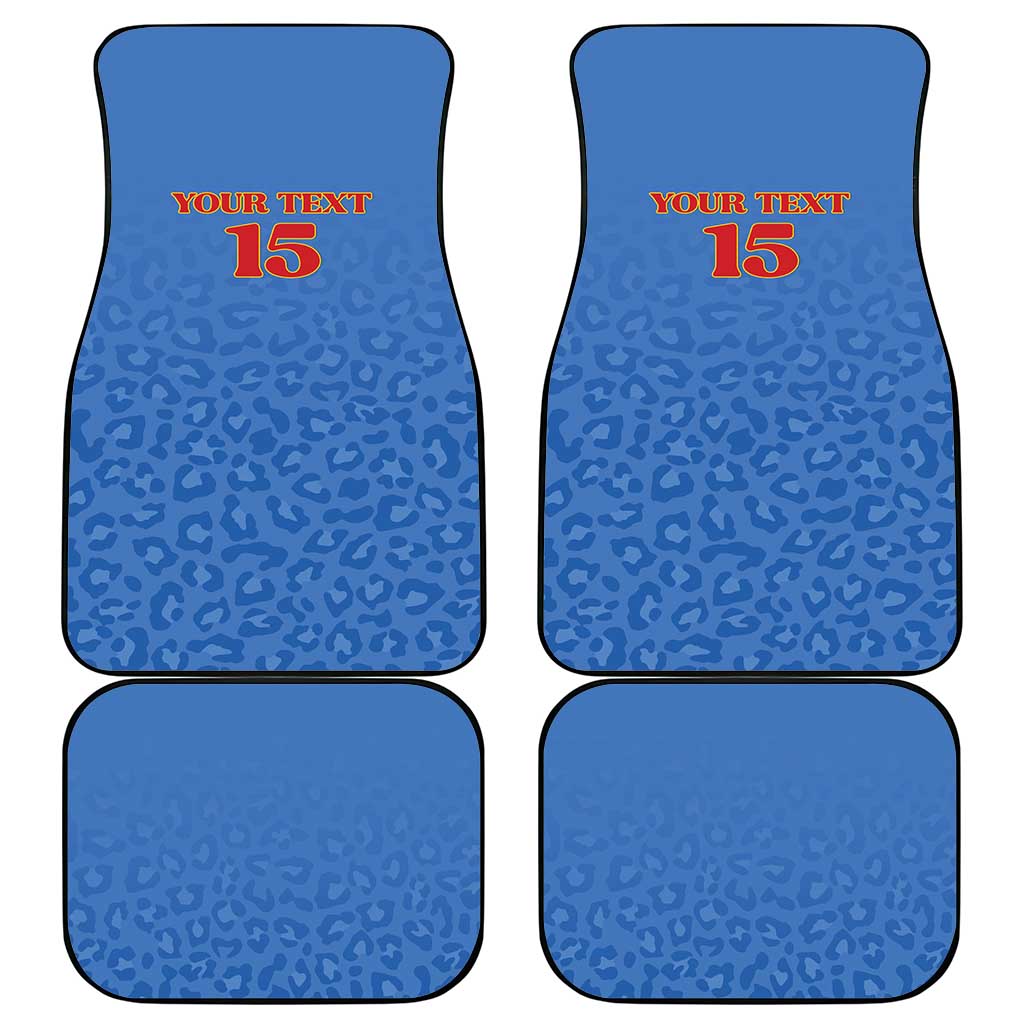 Afro DR Congo Football Custom Car Mats Viva Les Leopards - Blue - African Pride