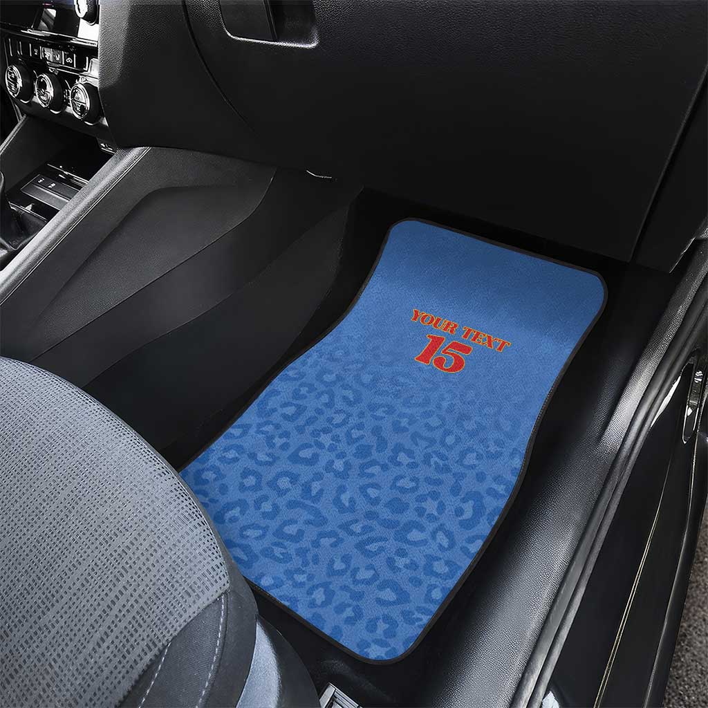 Afro DR Congo Football Custom Car Mats Viva Les Leopards - Blue - African Pride
